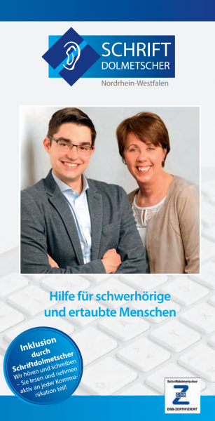Erste Flyer-Seite mit einem Foto von Mario Kaul und Susanne Mölleken